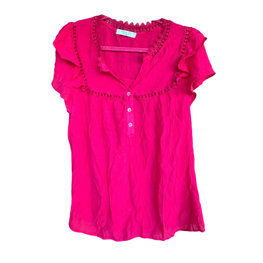 Hot Pink Peasant Blouse